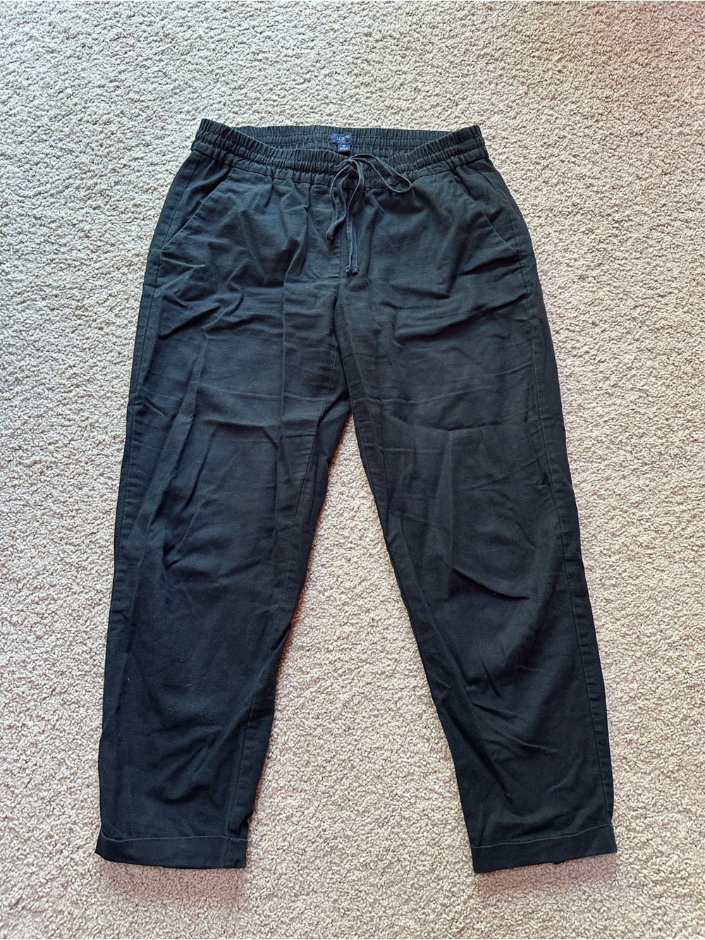 J. Crew Black Drawstring ankle pant